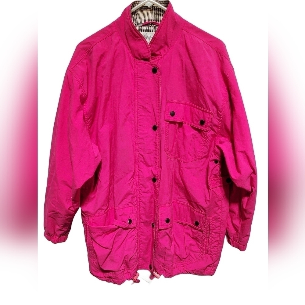 Vintage Picone Sport Hot Pink Lightweight Ladies Utility Jacket Medium